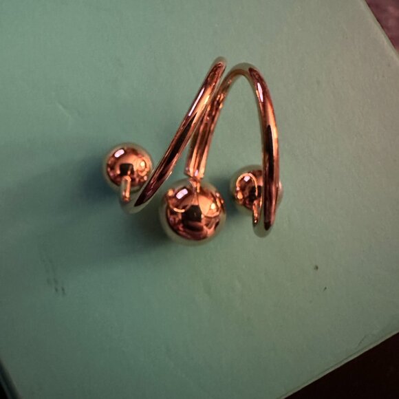 orb goldtone statement ring sz 7 - Picture 7 of 7